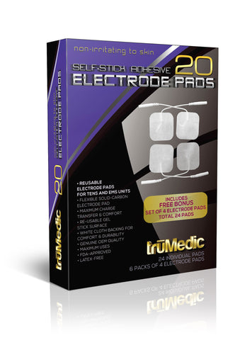 truMedic TENS Unit Electrode Pads (OEM)  - 5 Pack (20 Pads)
